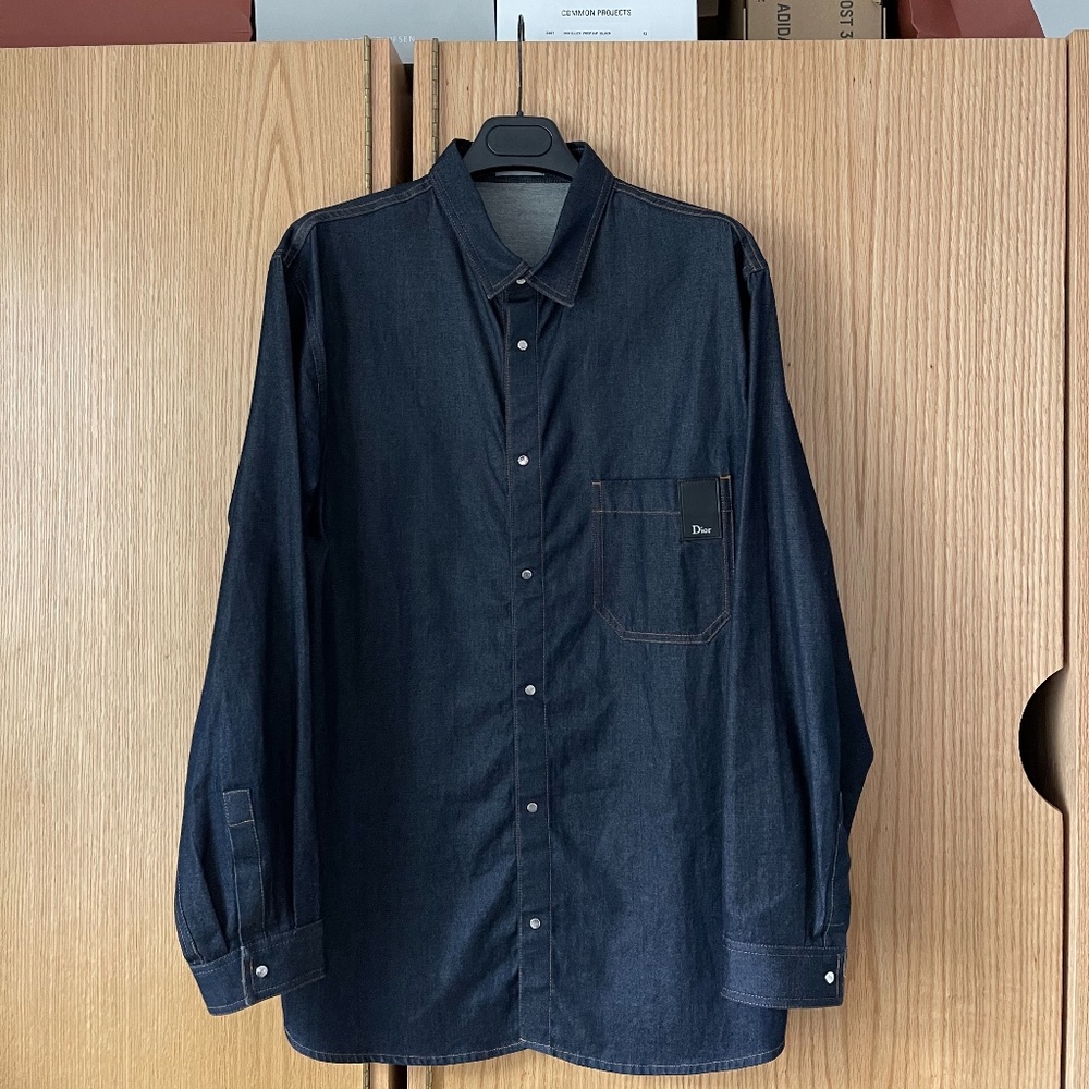 SS18 Dior Denim Button-Up Shirt